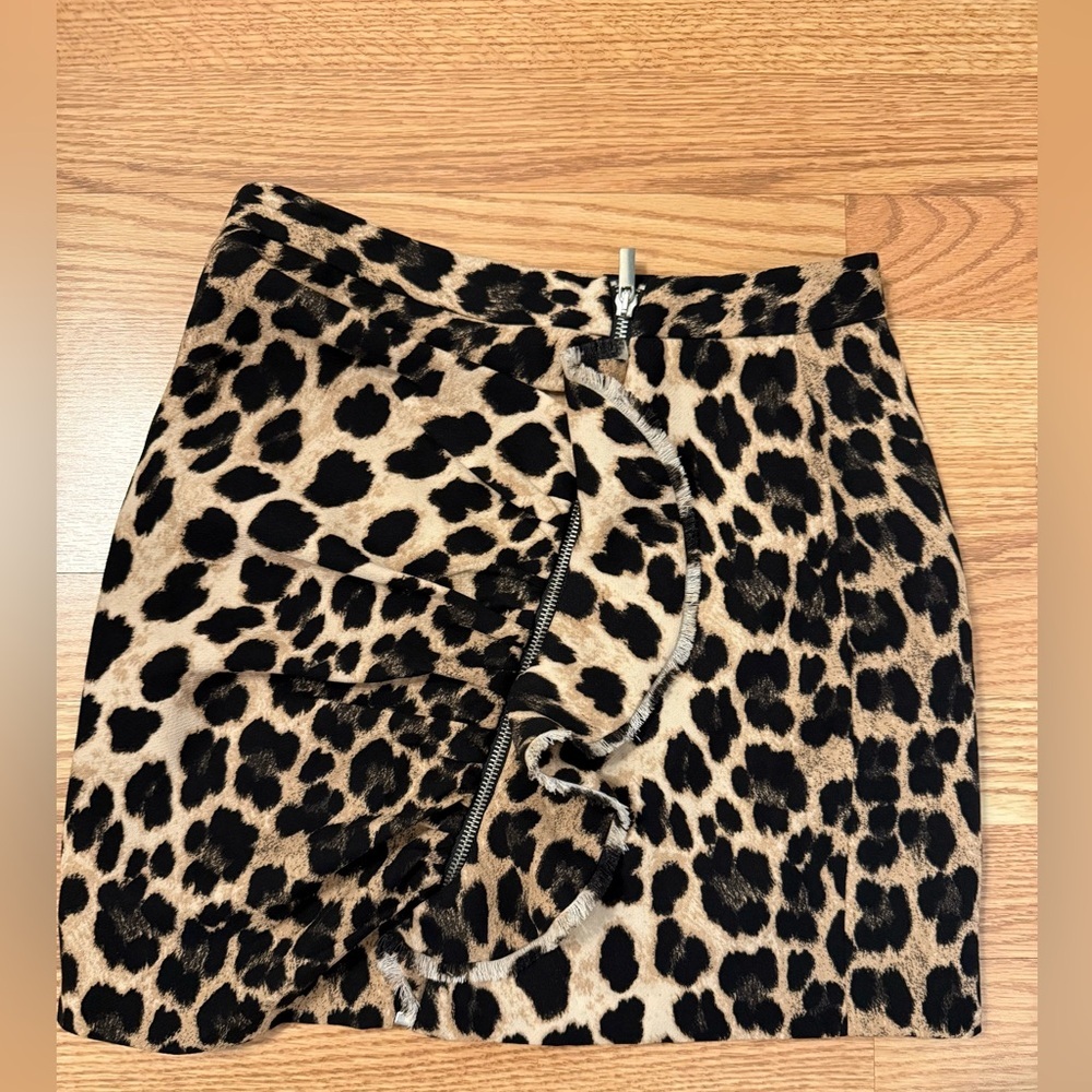 Zara Black and Tan Mini Wrap Skirt
